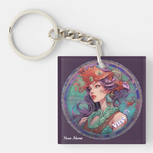 Porte-clefs Virgo Zodiac personnalisé (Devant)