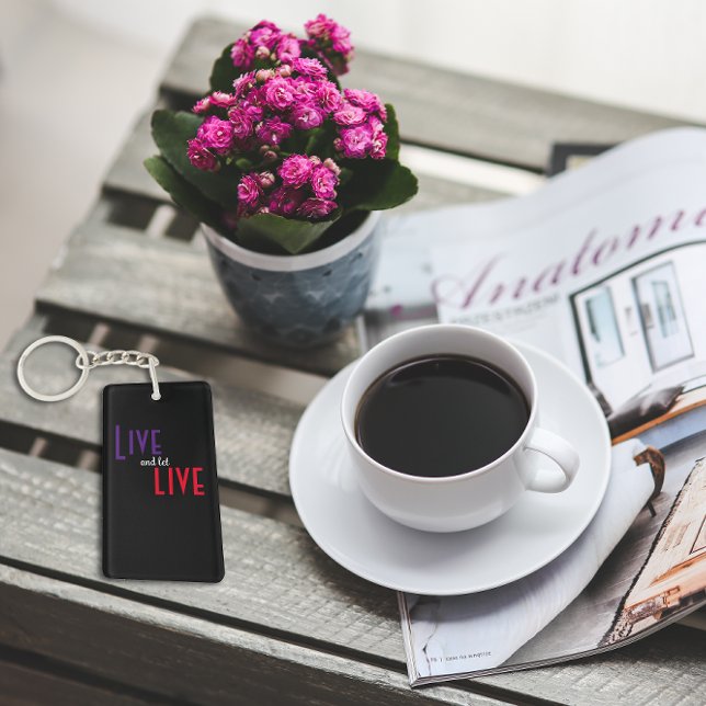 Porte-clefs Vis et laisse vivre proverbe noir (Créateur téléchargé)