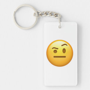 Porte-clefs Visage avec un sourcil levé - Emoji