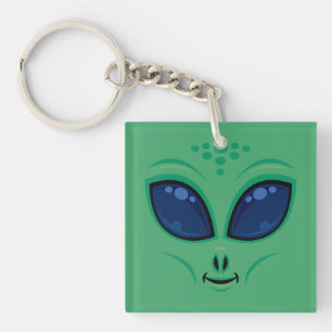 Porte-clefs Visage d'alien de dessin animé amical
