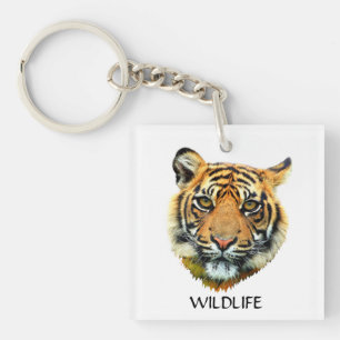 Porte-clefs Visage d'animal Tigre sauvage