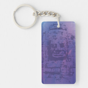 Porte-clefs Visage de Bayon violet