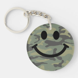 Porte-clefs Visage de camo vert