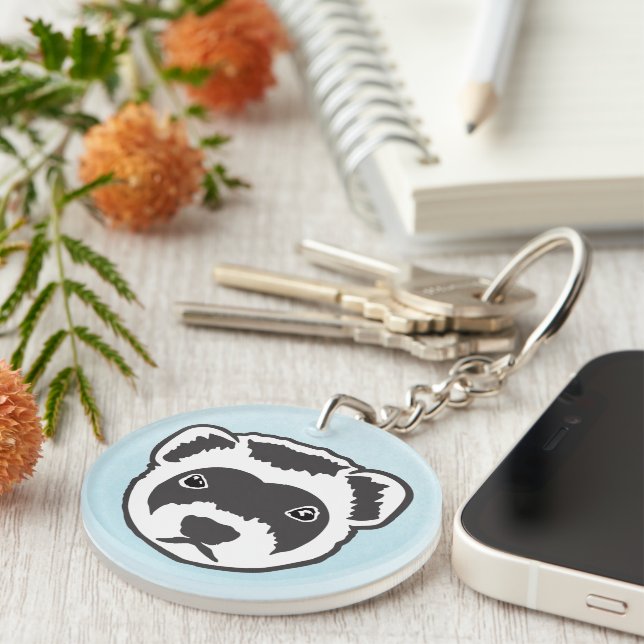 Porte-clefs Visage de furet  (Devant droit)