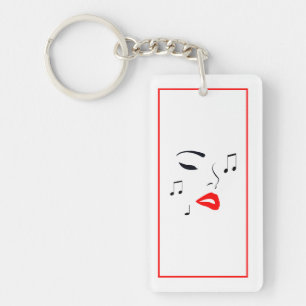 Porte-clefs Visage de musique féminine