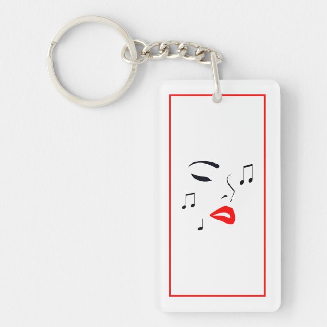 Porte-clefs Visage de musique féminine (Devant)