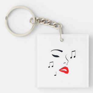 Porte-clefs Visage de musique féminine