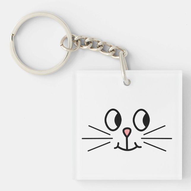 Porte-clefs Visage mignon de chat (Devant)