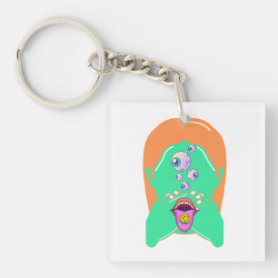 Porte-clefs visage monstre