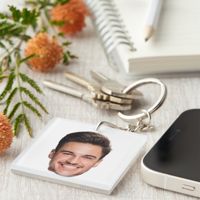 Porte-clefs Visage personnalisé sur mesure (Devant Droit)