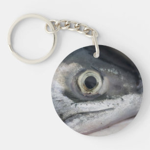 Porte-clefs Visage Saumon argenté