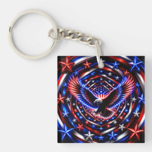 Porte-clefs Vision Spirale Américaine – Aigle Patriotique Opti