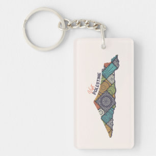 Porte-clefs Visitez la Palestine : Patrimoine sur la carte
