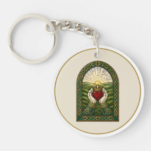 Porte-clefs Vitrail Claddagh