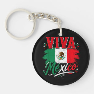 Porte-clefs Vive le drapeau du Mexique Patriotique Fier Mexica