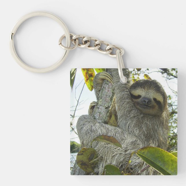 Porte-clefs Vivre la vie comme une Sloth (Devant)