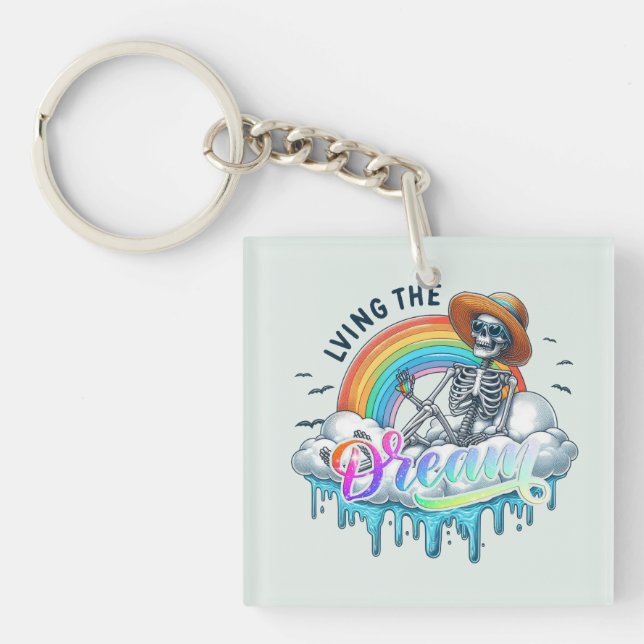 Porte-clefs Vivre le rêve - Squelette (Devant)