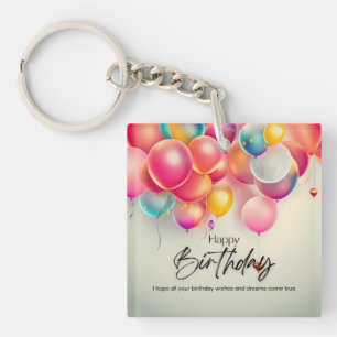 Porte-clefs Vœux d'anniversaire colorés