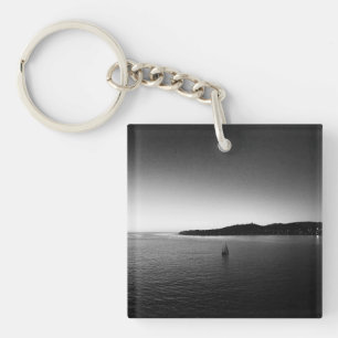 Porte-clefs Voile à l'Horizon Noir et Blanc