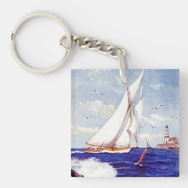 Porte-clefs Voile Par le phare par Albert B. Marques (Devant)