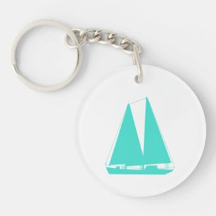 Porte-clefs Voilier nautique turquoise
