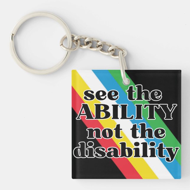 Porte-clefs Voir Ability Disability Pride Inspirational (Devant)