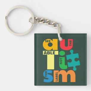 Porte-clefs Voir les capacités et non l'étiquette Autism Perso
