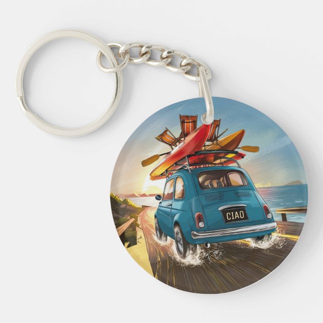 Porte-clefs Voiture Blue Fiat (Devant)