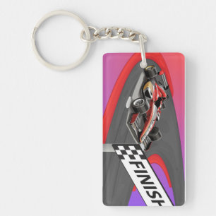 Porte-clefs Voiture de course de formule rouge