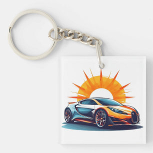 Porte-clefs Voiture de sport de course stylisée