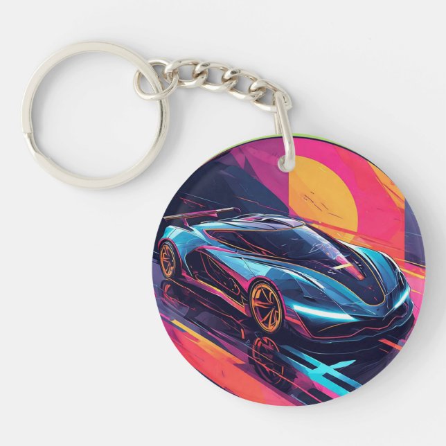 Porte-clefs Voiture de sport futuriste (Devant)