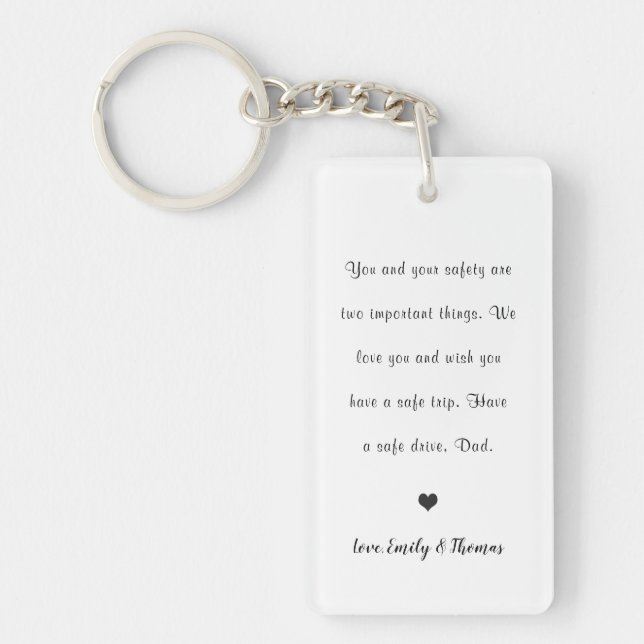 Porte-clefs voiture fête des pères sans danger père mignon pho (Devant)