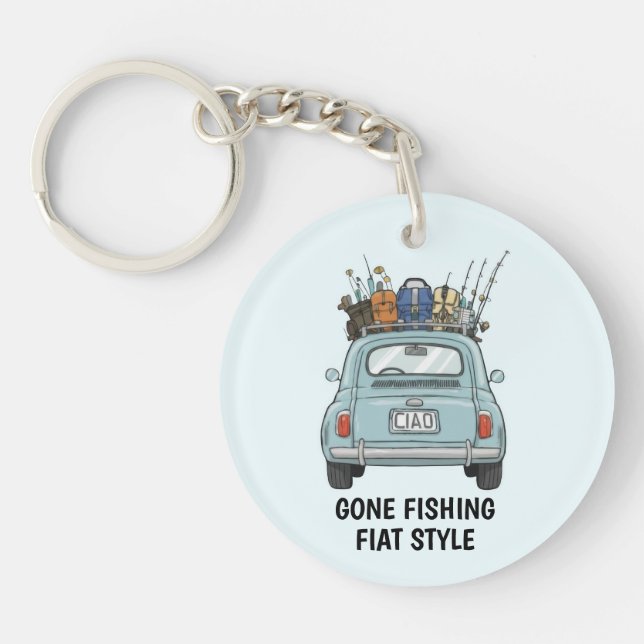 Porte-clefs Voiture Fiat de pêche  (Devant)