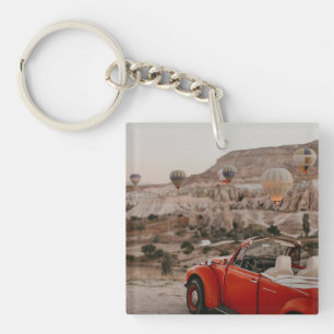 Porte-clefs Voiture Rouge Vintage classique à regarder des bal