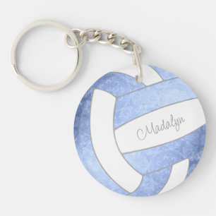 Porte-clefs volley-ball bleu clair girly personnalisée