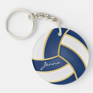 Porte-clefs Volley-ball bleu foncé et blanc