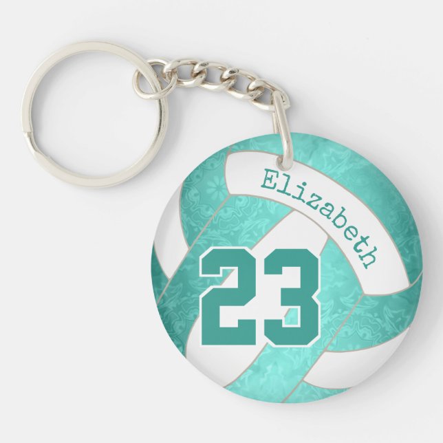 Porte-clefs Volley-ball turquoise turquoise (Devant)