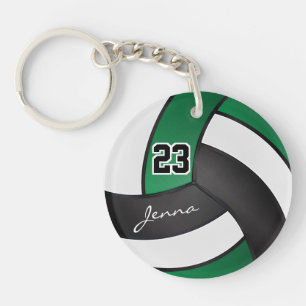 Porte-clefs Volley-ball vert, noir et blanc