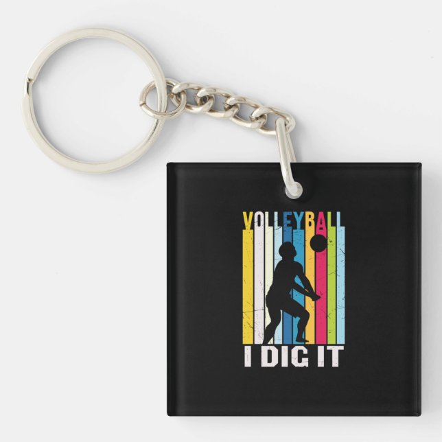 Porte-clefs Volleyball Player | Volleyball I Dig It (Devant)