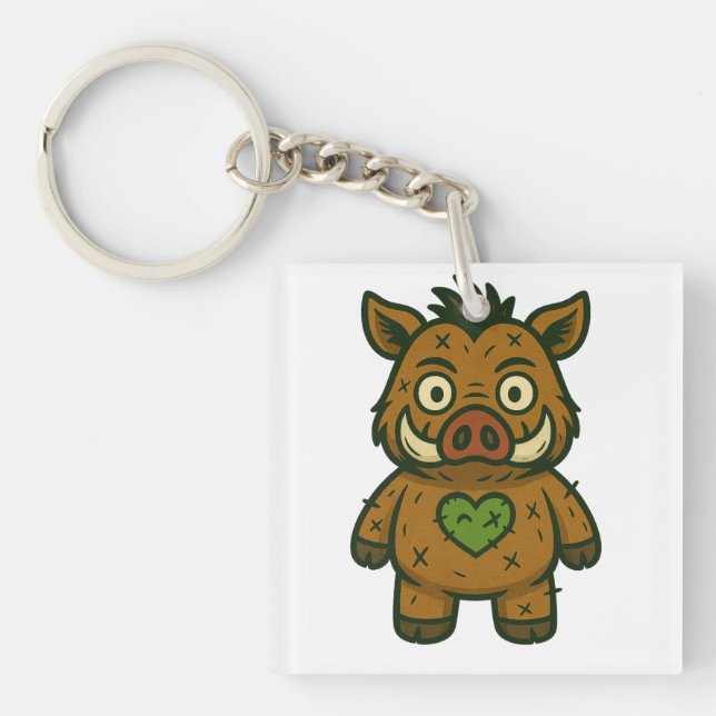 Porte-clefs Voodoo Boar - Patchy Warrior Piglet (Devant)