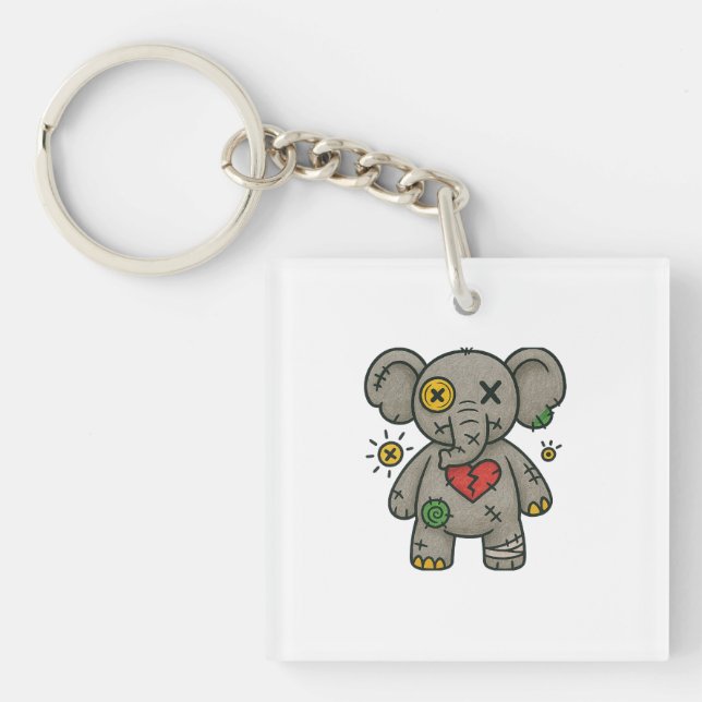 Porte-clefs Voodoo Elephant Tee — Soft But Strong (Devant)