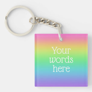 Porte-clefs Vos mots arc-en-ciel personnalisé