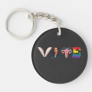 Porte-clefs VOTE Books Uterus LGBT Kamala Harris Walz Election
