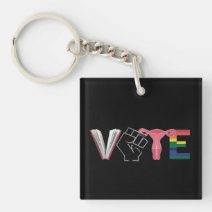 Porte-clefs Vote féministe droits des femmes livres interdits
