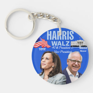 Porte-clefs Vote-Kamala-Harris et Tim-Walz-2024_ Porte - clé