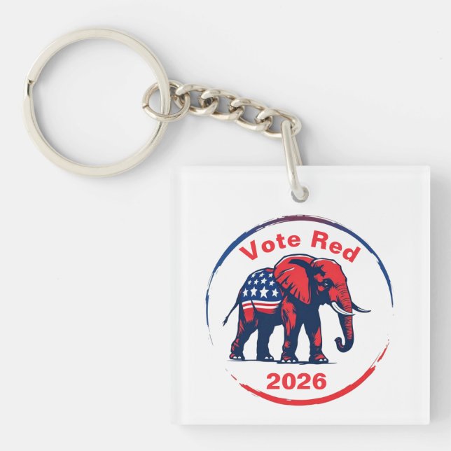Porte-clefs Vote Red 2026 (Devant)