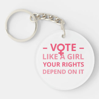 Porte-clefs Votez Comme Une Fille Vos Droits En Dépendent II