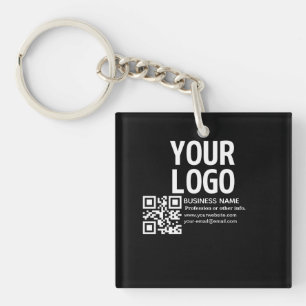 Porte-clefs Votre logo avec code QR et texte modifiables