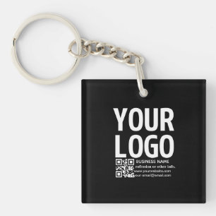 Porte-clefs Votre logo avec code QR et texte modifiables