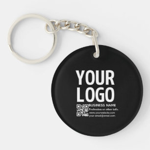 Porte-clefs Votre logo avec code QR et texte modifiables 